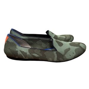 Rothys The Loafer Olive Camo Green Camouflage Knit Flats Womens Size 11
